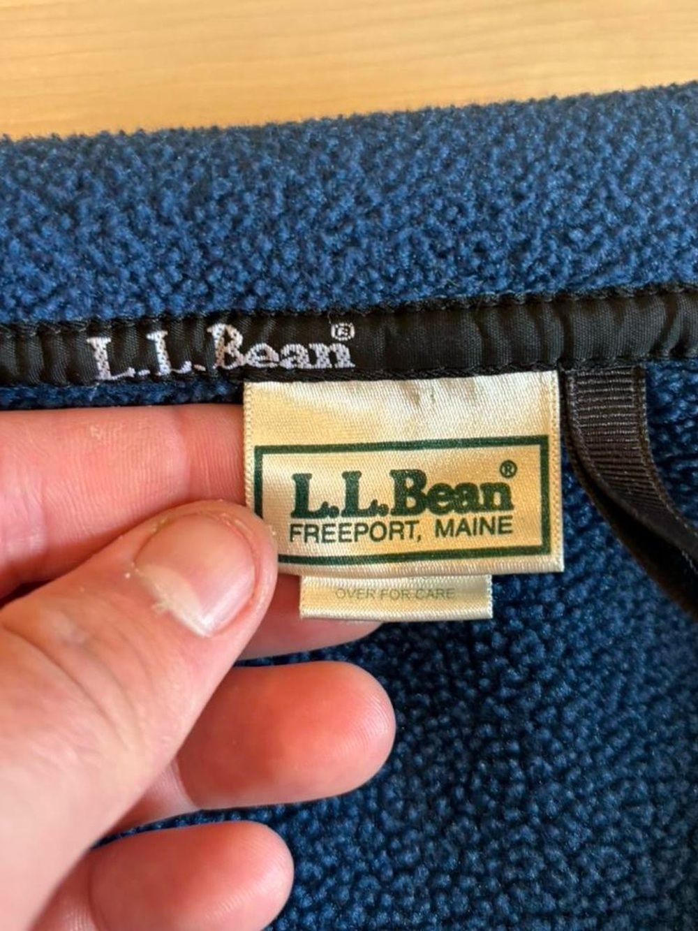 L.L. Bean Vintage 90s USA made Men's Deep Blue Half-Zip Fleece Pullover rare - Picture 4 of 4